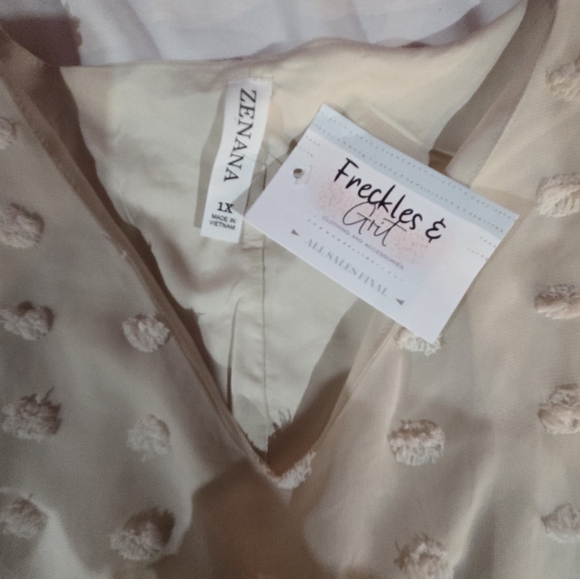 Zenana Swiss Dot Babydoll V-Neck Dress - Picture 7 of 8